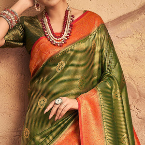 green-woven-art-silk-saree-with-tassels-1