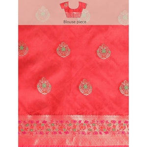 Mehendi Woven Organza Saree