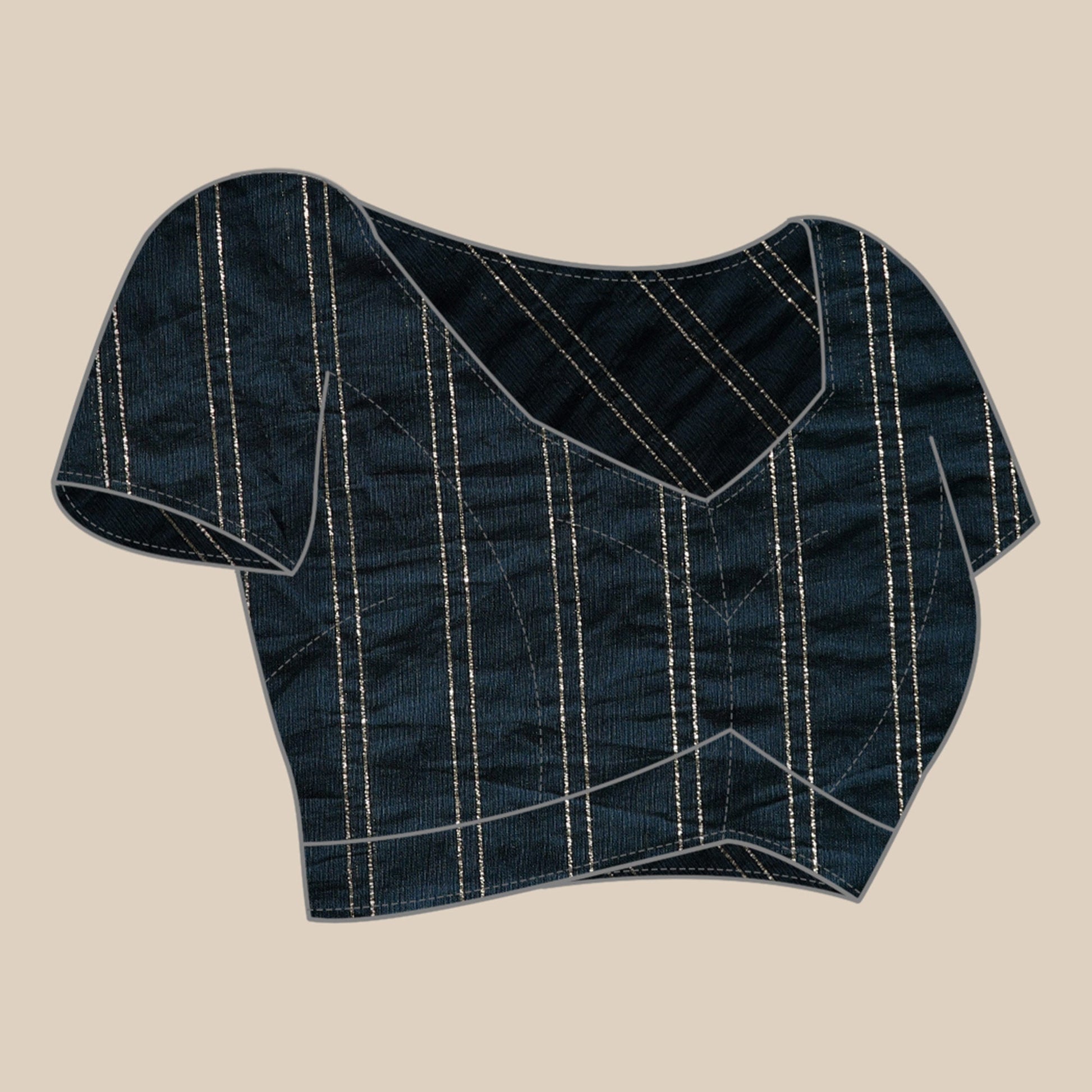 Blue Swarovski With Embroidery Work Chiffon Saree