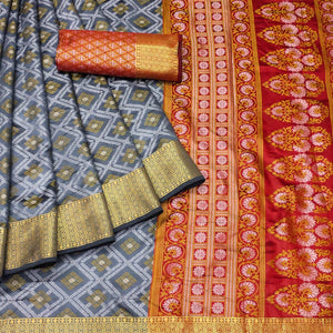3grey-bandhani-woven-banarasi-silk-saree
