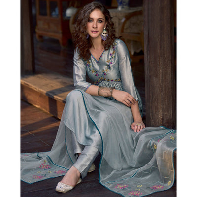 grey-floral-embroidered-art-silk-naira-cut-suit