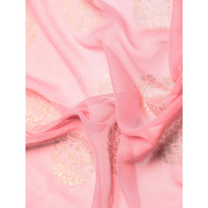 Light Purple Foil Printed With Swarovski Chiffon Saree