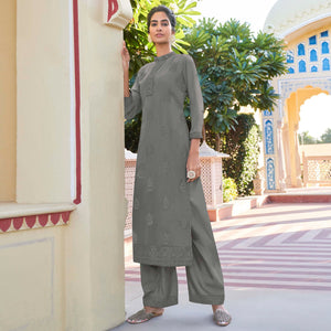 grey-lucknowi-embroidered-georgette-kurti-palazzo-set