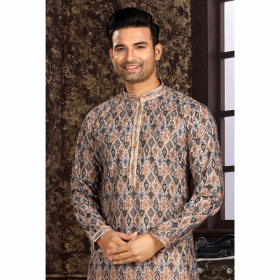 grey-lucknowi-and-digital-printed-cotton-kurta-pyjama-set