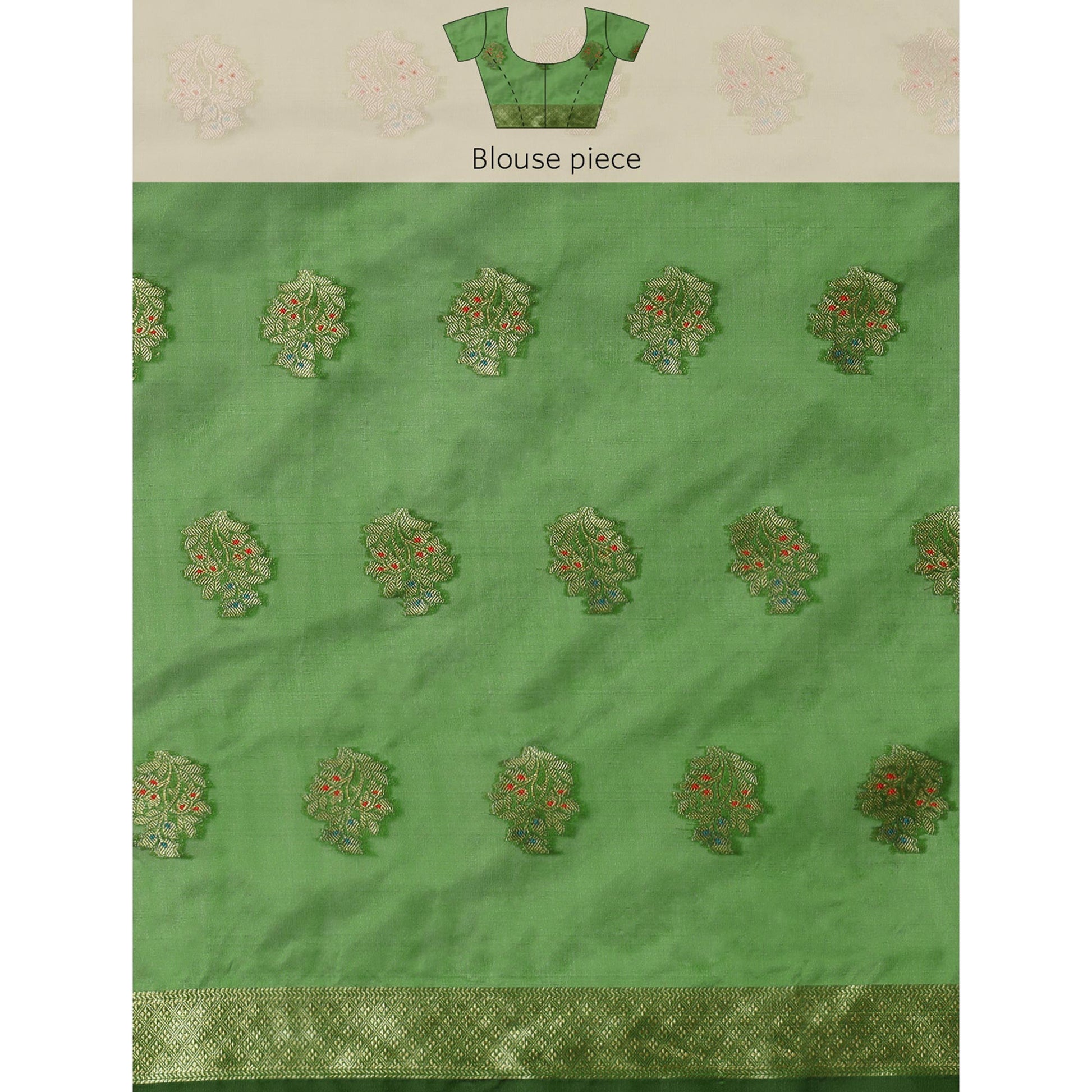 Mehendi Woven Organza Saree