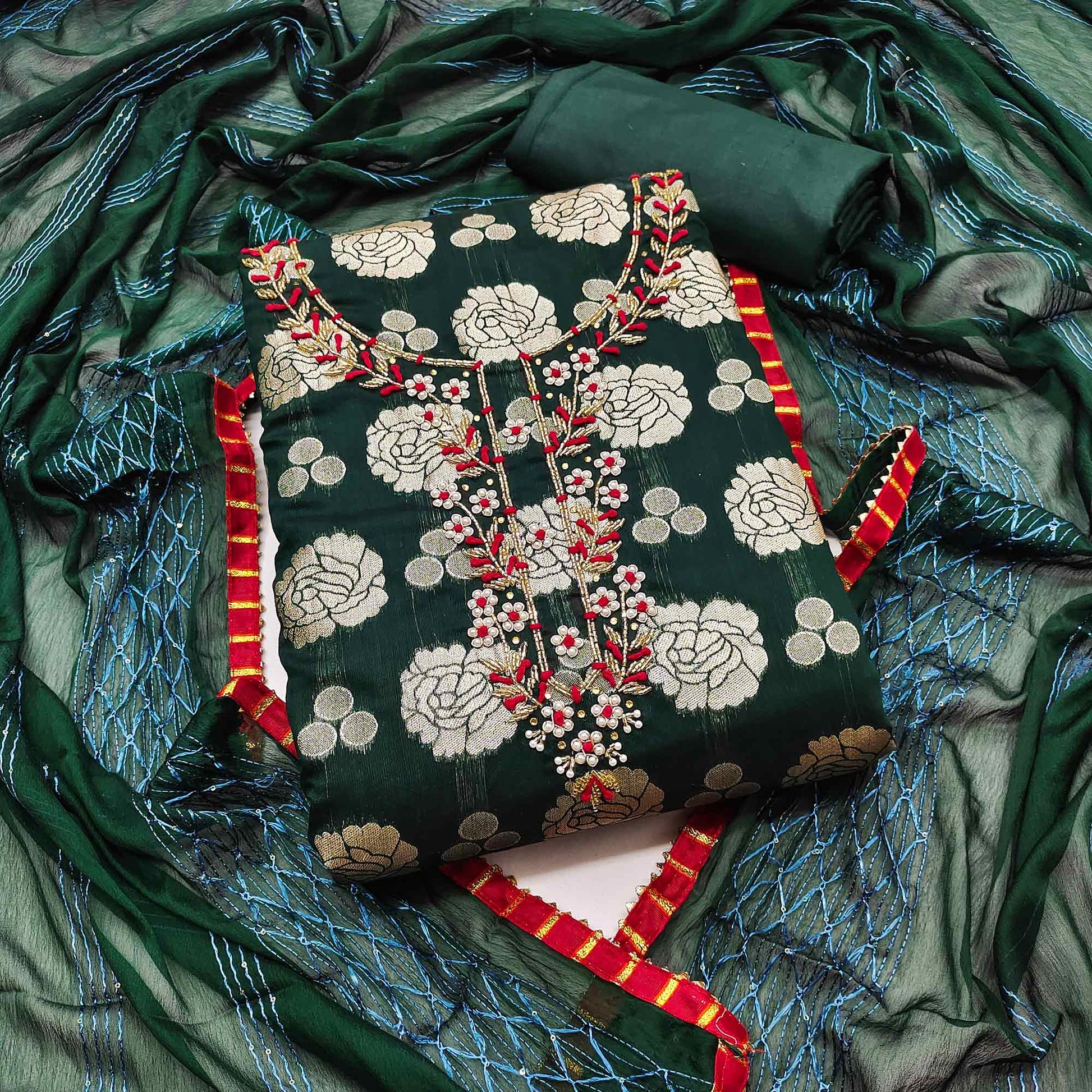 2-green-woven-banarasi-silk-dress-material