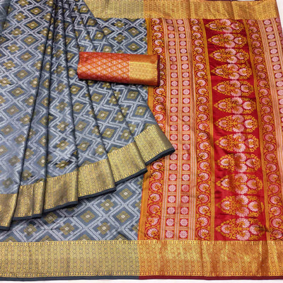 3grey-bandhani-woven-banarasi-silk-saree