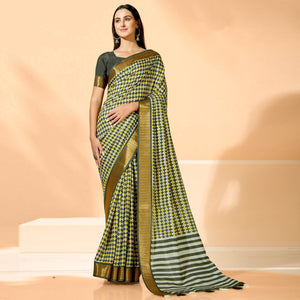 green-printed-dola-silk-saree-with-tassels