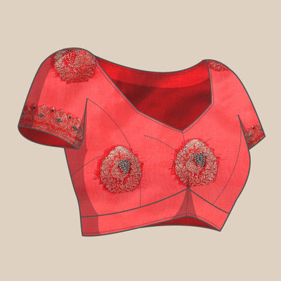 Maroon Woven Organza Saree