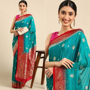 Blue Woven Kanjivaram Silk Saree