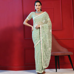 green-sequins-embroidered-georgette-saree-1