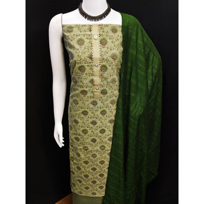 green-floral-printed-chanderi-dress-material