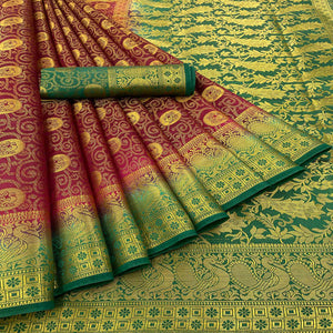 Maroon Woven Banarasi Silk Saree