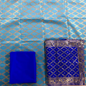 Firoji Casual Wear Embroidered Banarasi Silk Dress Material