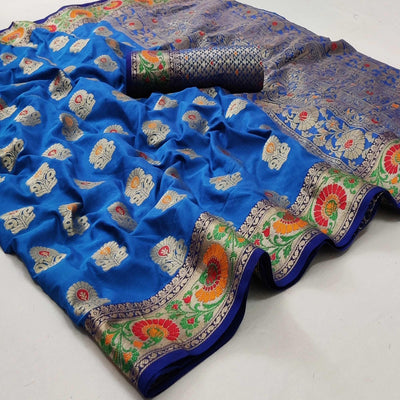 Firoji Festive Wear Floral Woven Soft Silk Saree