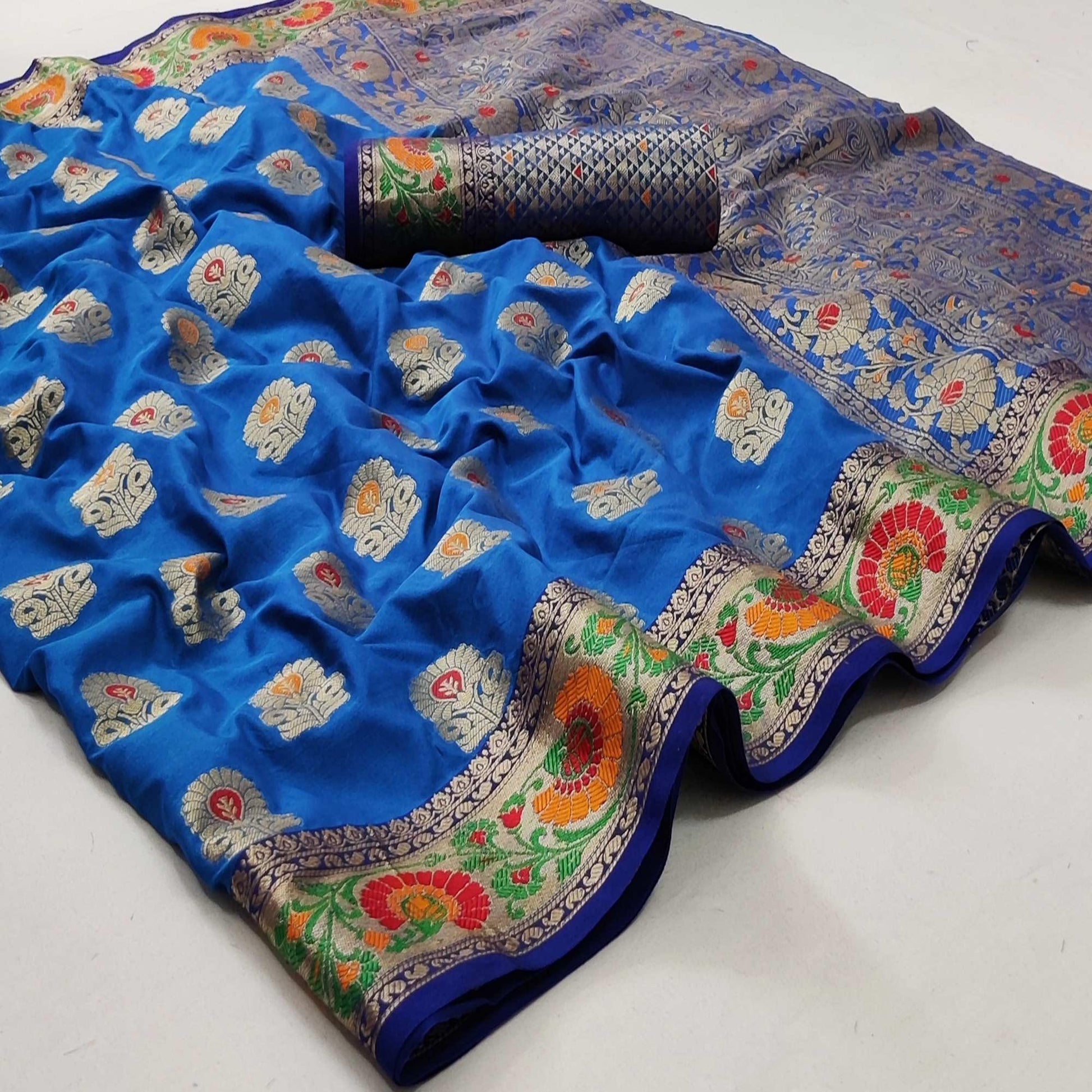 Firoji Festive Wear Floral Woven Soft Silk Saree
