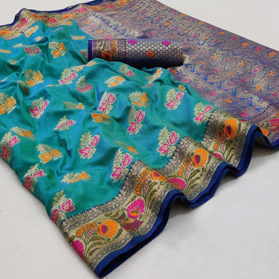 Firoji Festive Wear Floral Woven Soft Silk Saree