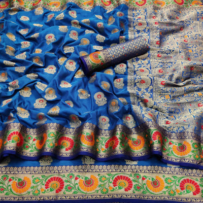 Firoji Festive Wear Floral Woven Soft Silk Saree