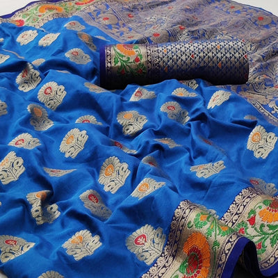 Firoji Festive Wear Floral Woven Soft Silk Saree