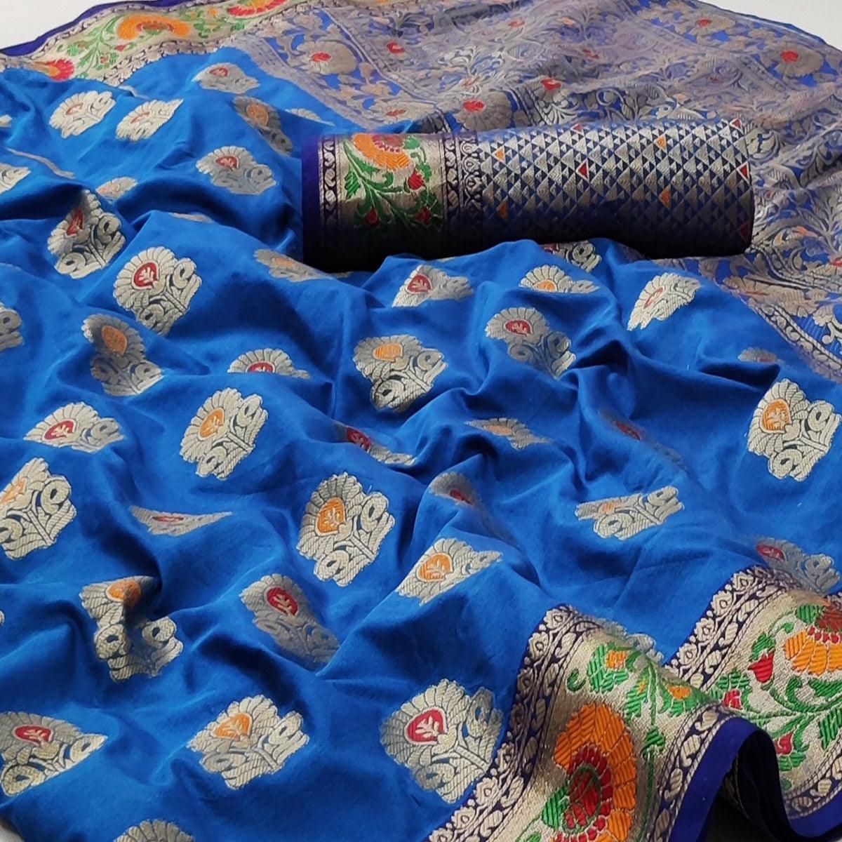 Firoji Festive Wear Floral Woven Soft Silk Saree