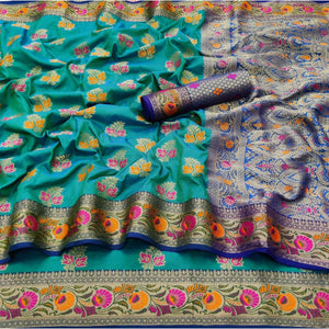 Firoji Festive Wear Floral Woven Soft Silk Saree
