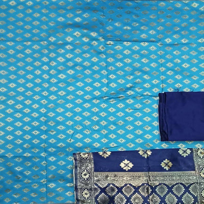 Firoji Festive Wear Woven Banarasi Silk Dress Material