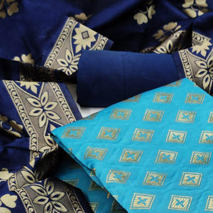 Firoji Festive Wear Woven Banarasi Silk Dress Material