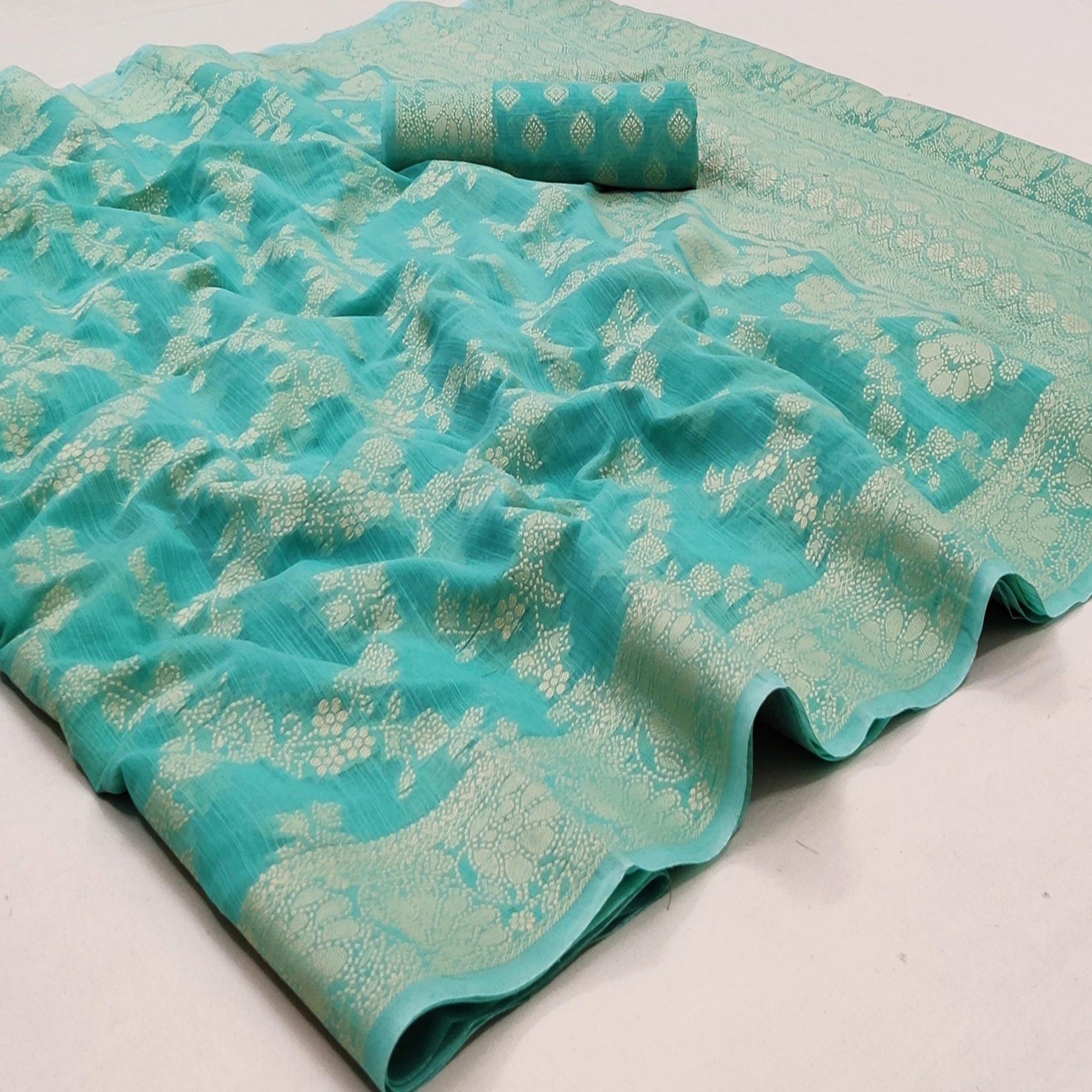 Firoji Festive Wear Woven Cotton Saree