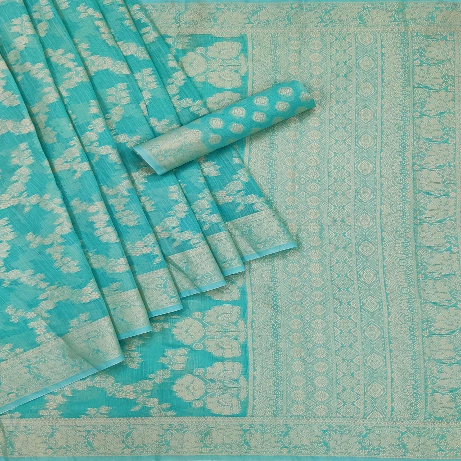 Firoji Festive Wear Woven Cotton Saree