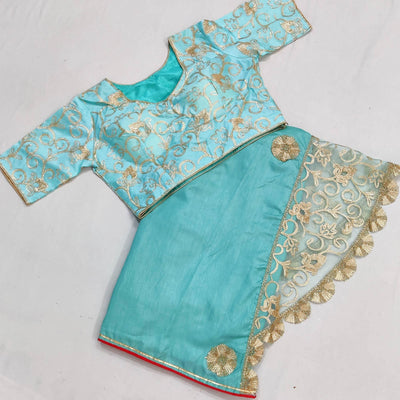 Firoji Partywear Mukeish Embroidery Dola Silk Saree