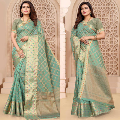 Firoji Woven Organza Saree
