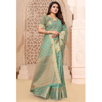 Firoji Woven Organza Saree