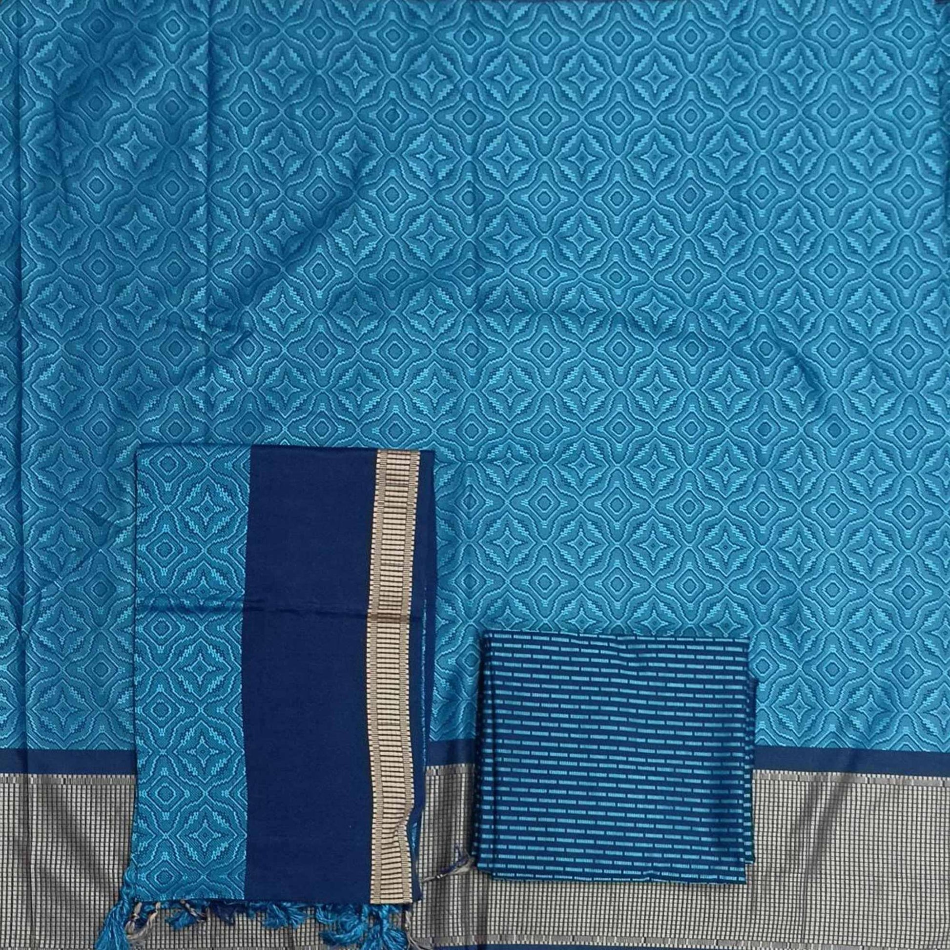 Firozi Printed Pure Cotton Dress Material