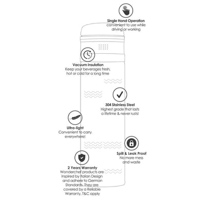 Uni-Bot, 500ml, Olive Green, Double Wall Stainless Steel