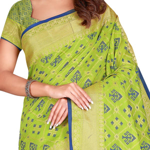 Flattering Green Colored Festive Wear Woven Patola Silk Saree