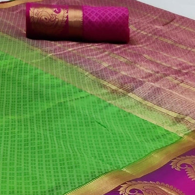Flattering Green Coloured Festive Wear Woven Art Silk Saree