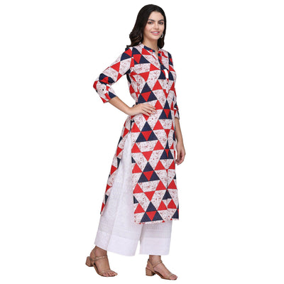 Flattering Multi Colored Casual Printed Cotton Kurti