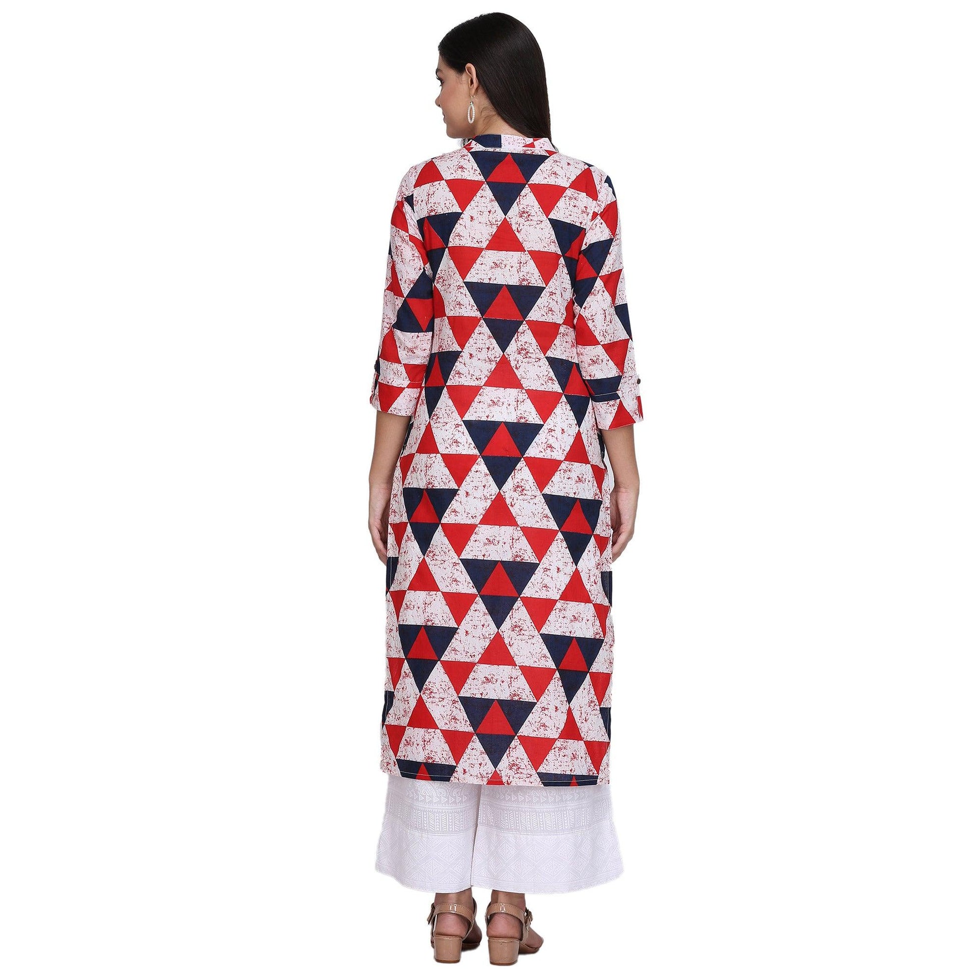 Flattering Multi Colored Casual Printed Cotton Kurti