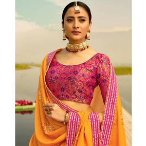 Flattering Pink Coloured Wedding Wear Designer Stone Work Heavy Silk Lehenga Choli