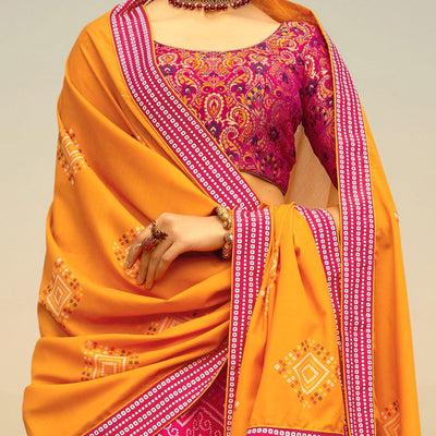 Flattering Pink Coloured Wedding Wear Designer Stone Work Heavy Silk Lehenga Choli