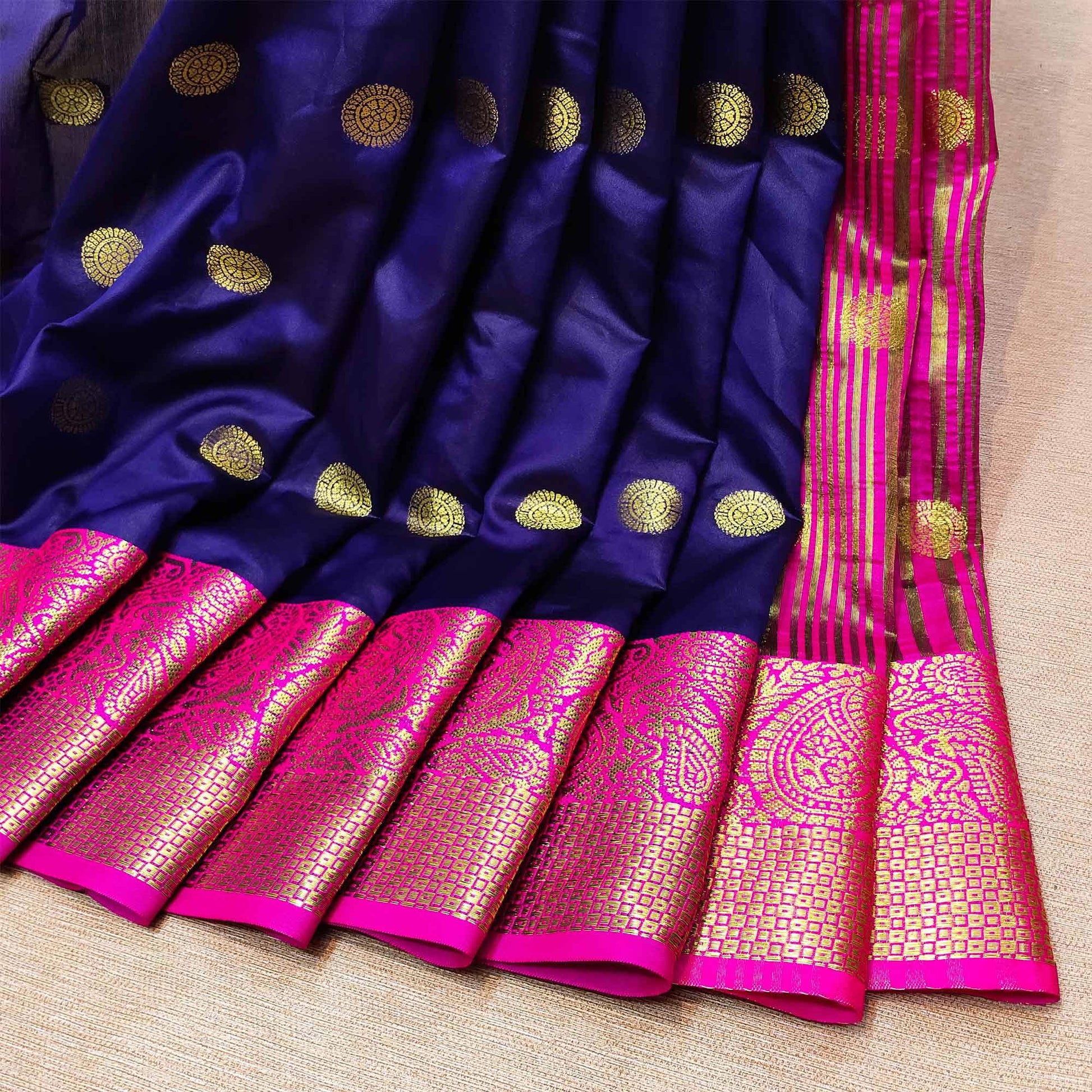 Flaunt Blue Colored Festive Wear Woven Kanjivaram Silk Saree