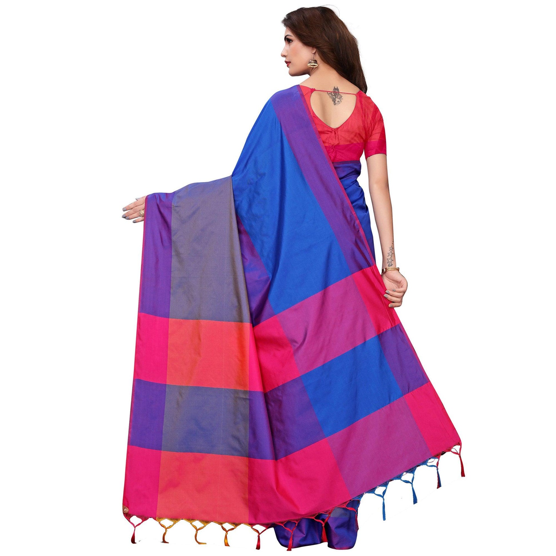 Flaunt Blue Festive Wear Woven Art Silk Saree