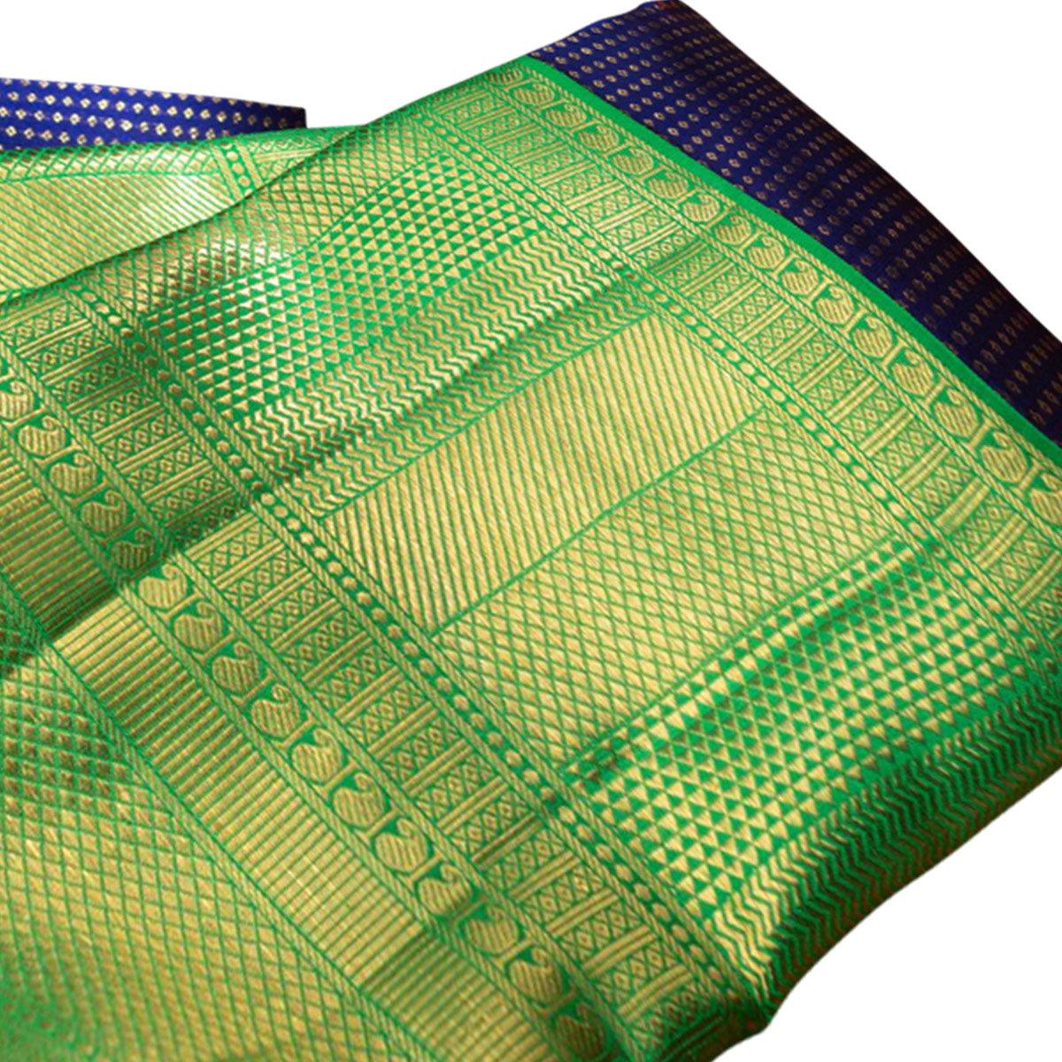 Flaunt Bottle Green Colored Festive Wear Nylon Lichi Silk Saree