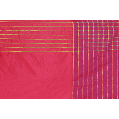 Flaunt Pink Colored Casual Wear Woven Cotton Silk Saree