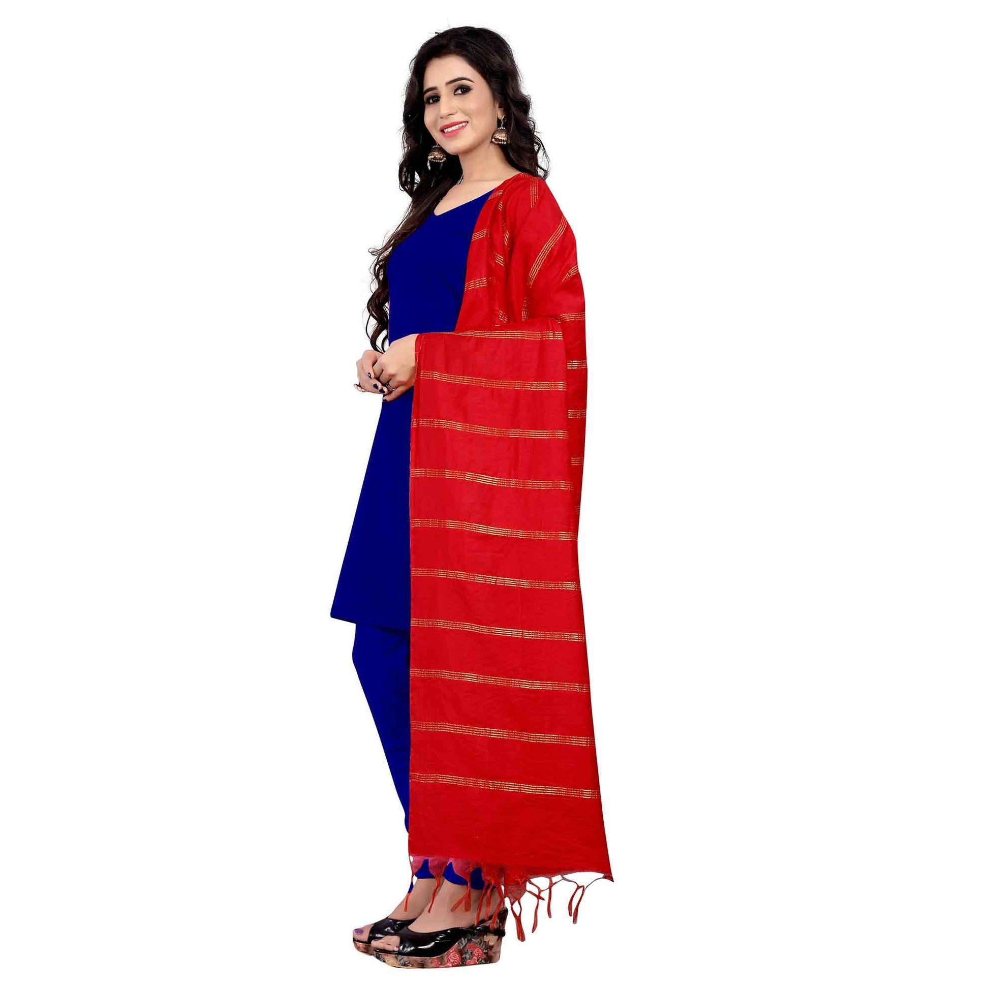 Flaunt Red Colored Festive Wear Cotton Dupatta