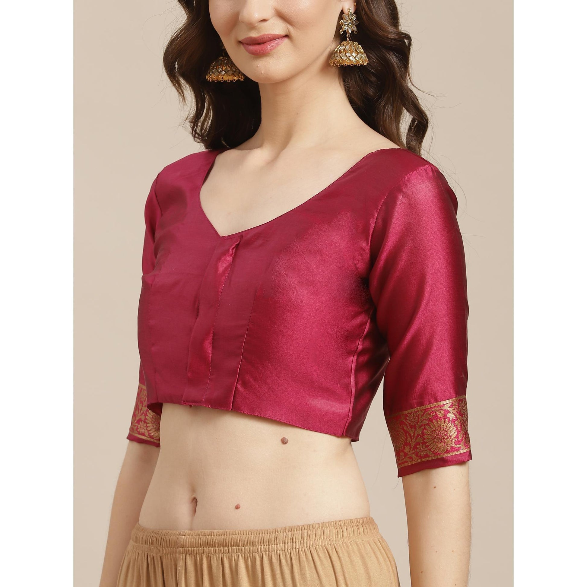 Flirty Pink Colored Festive Wear Woven Silk Blend Saree