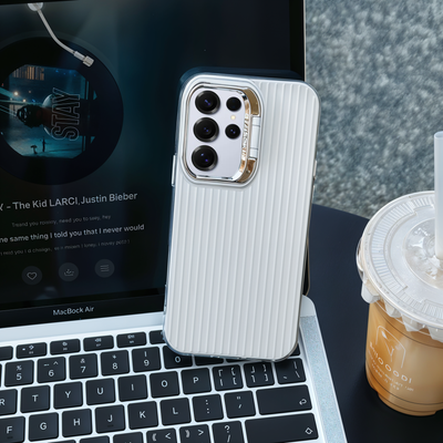 Elegant Groove Pattern Lens Bracket Case - Samsung