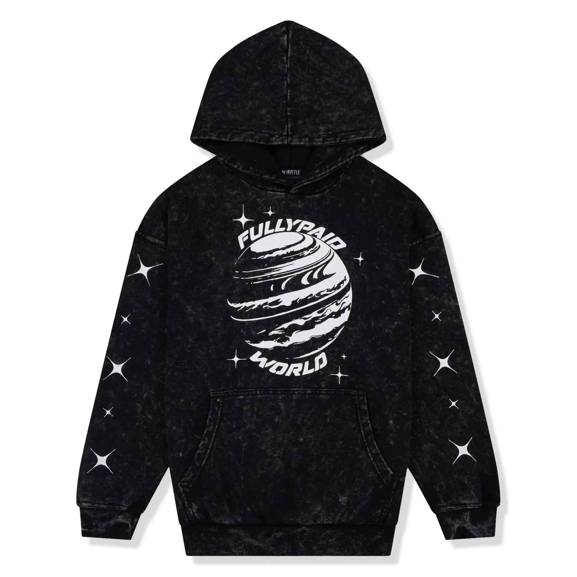 Fully Paid World Acid Wash Black Hoodie