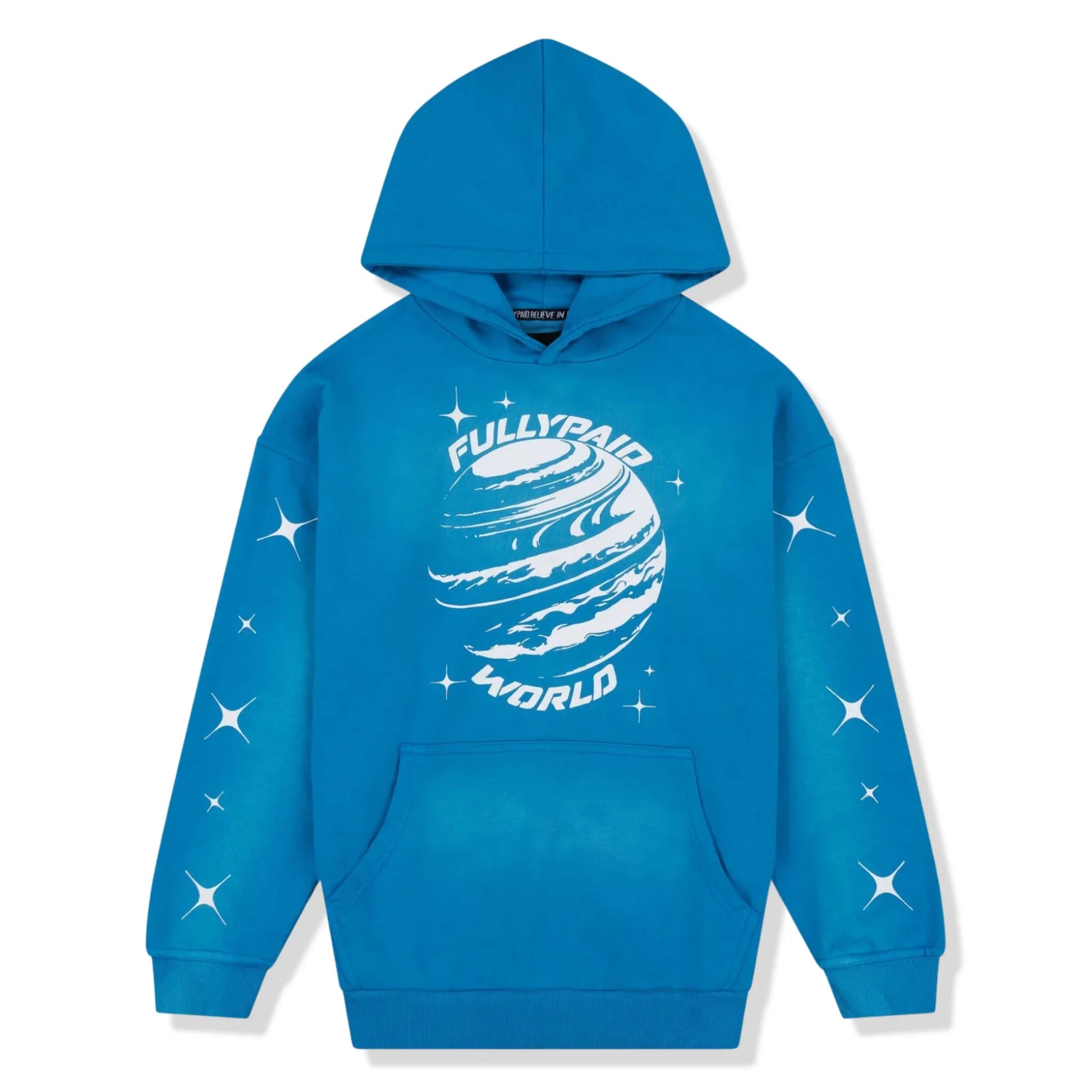 Fully Paid World Acid Wash Blue White Hoodie