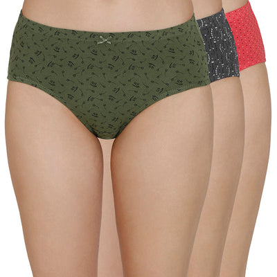 Inner Elastic Print Mid Rise Hipster Panties (Pack of 3)